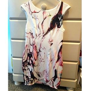 Modern White Abstract Watercolor Pattern Dress